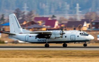 An An-24 aircraft of Angara Airlines takes off from the airport of Irkutsk, Russia. File pic: Reuters