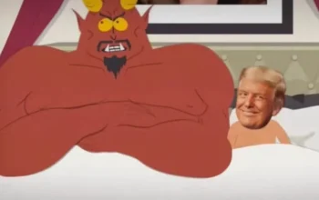 Trump in bed with the devil (Photo- Reproduction) South Park